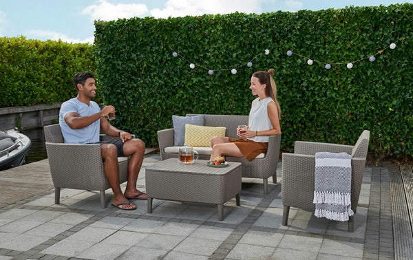 Salotto Keter Salemo Lounge set cappuccino con cuscini