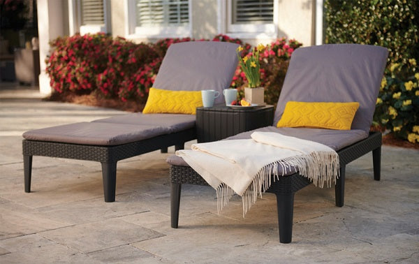 Lettino Keter Jaipur Grafite Con Cuscino