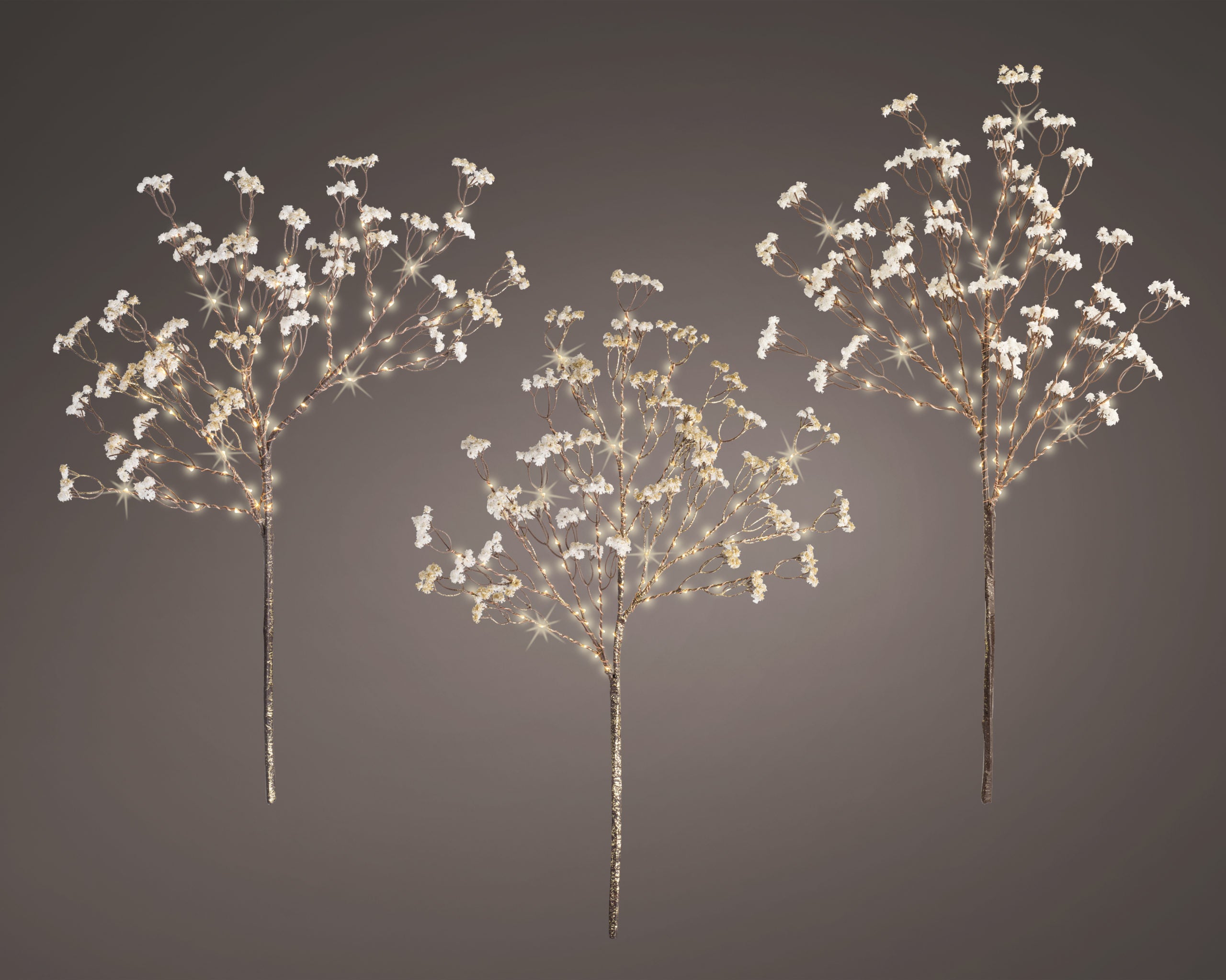 Ramo Luminoso Fiori Bianchi 150 Led decorativo per illuminazione ornamentale con luci integrate - DeMatteis.it