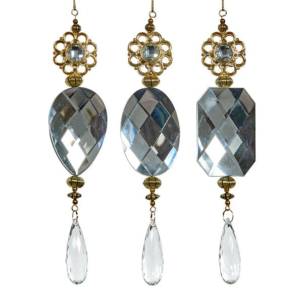 Pendente Gioielli decorativo oro e cristallo da 19 cm per ornamento casa - DeMatteis.it