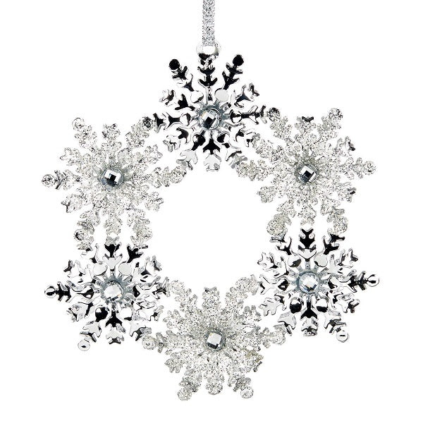 Pendente decorativo specchio con fiocchi 14 cm per decorazioni natalizie - DeMatteis.it