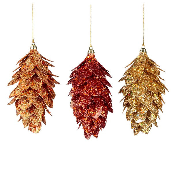 Pigna Oro Copper decorazione natalizia da 18 cm per addobbi natalizi - DeMatteis.it