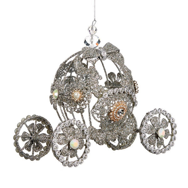 Pendente Carrozza Silver decorativo da 15 cm per addobbi natalizi - DeMatteis.it