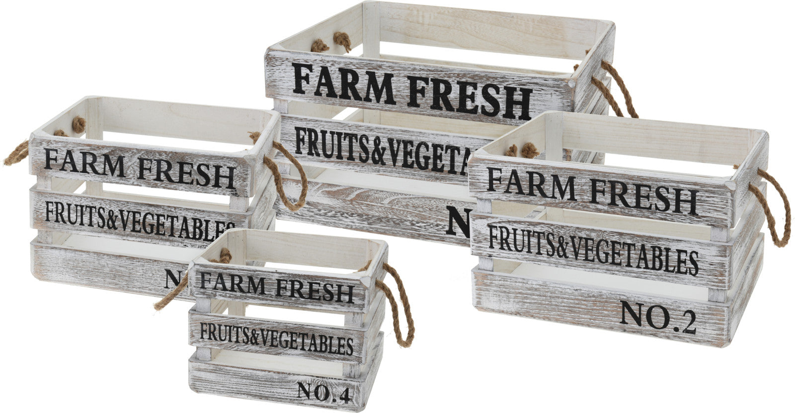 Set 4 Cestino In Legno