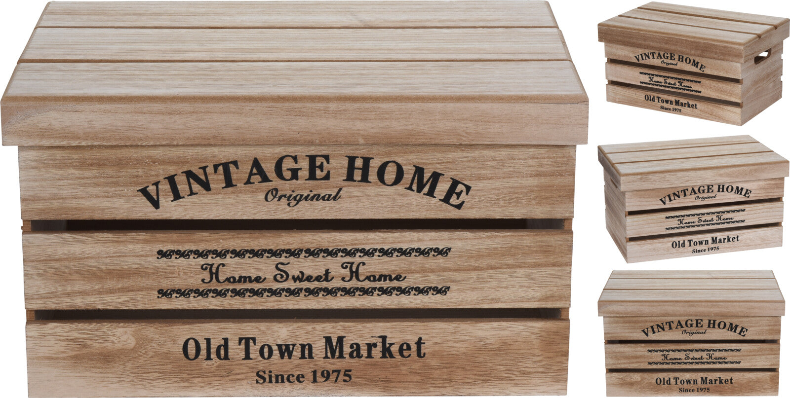 Set 3 Scatole In Legno