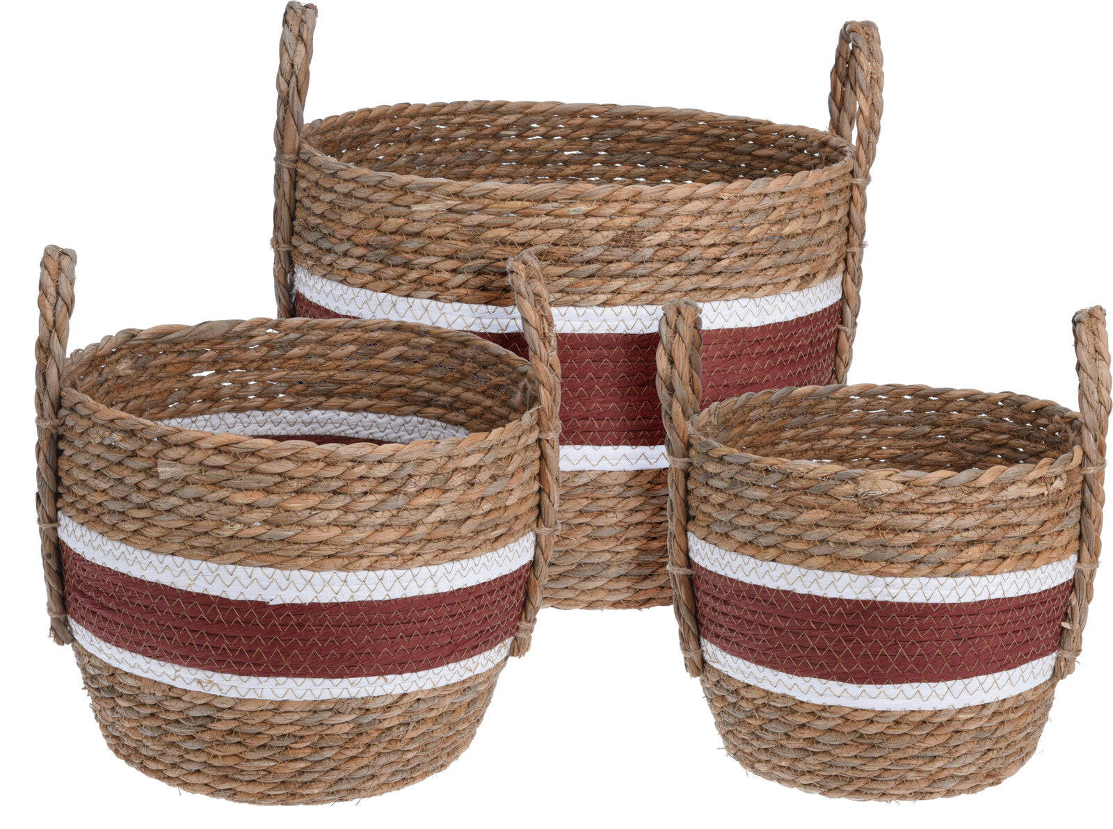 Cesta Naturale Decoro Rosso Bianco Small