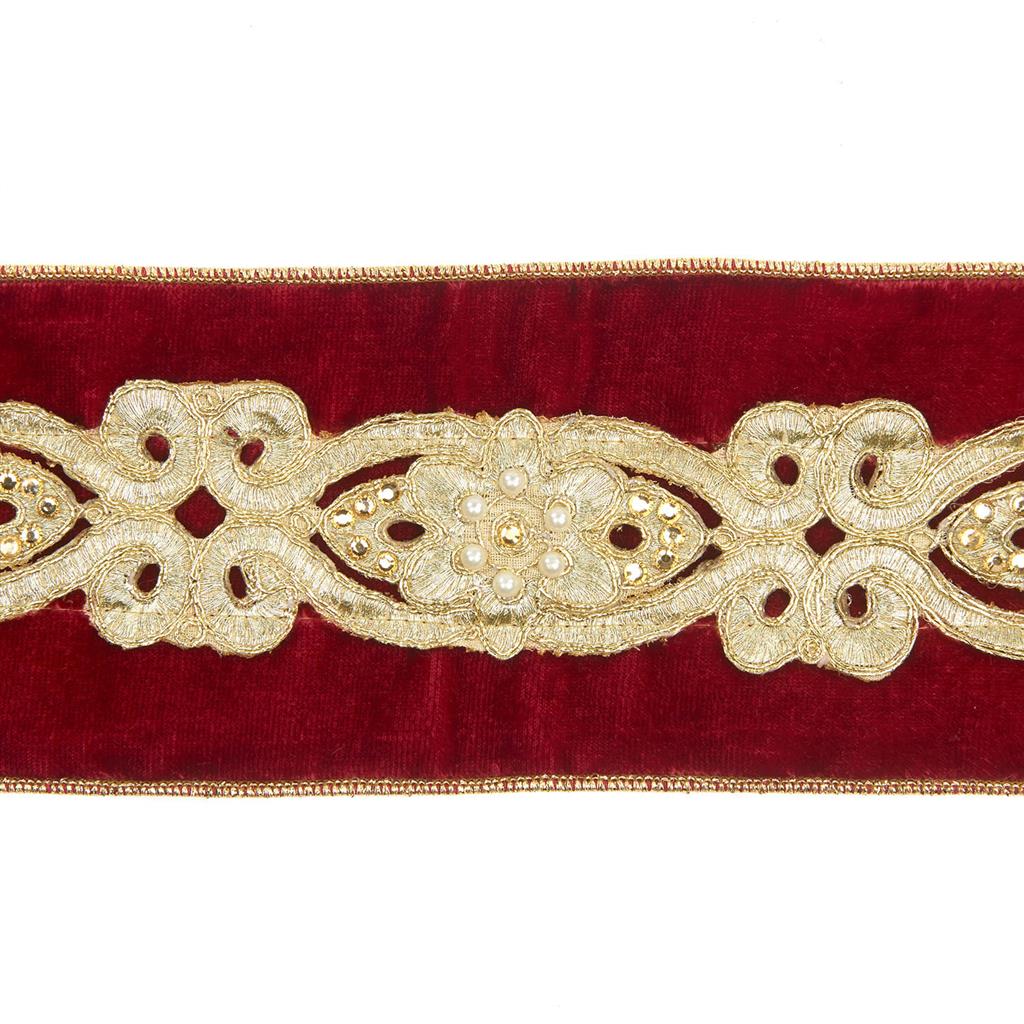 Nastro Velluto Con Perle decorativo per confezioni regalo altezza 10 cm lunghezza 5 yard - DeMatteis.it