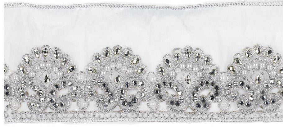 Nastro decorativo con perle per confezioni regalo largo 10 cm lungo 4,5 m - DeMatteis.it