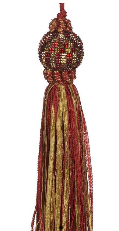 Fiocco per chiavi decorativo con nappa e paillettes da 20 cm per ornamento portachiavi - DeMatteis.it