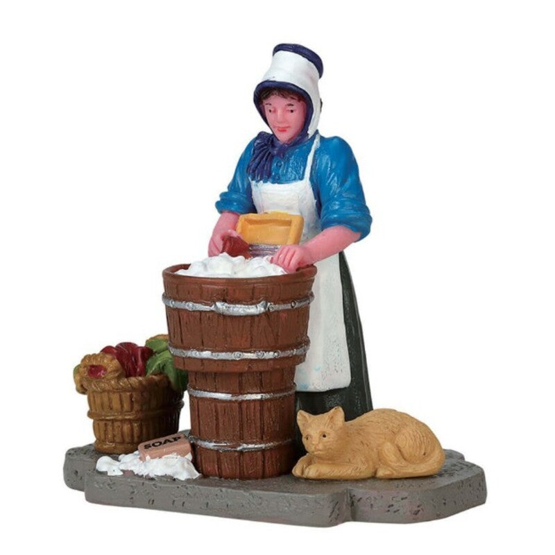 Washerwoman Lemax figurina decorativa per villaggio natalizio con lavandaia e accessori - DeMatteis.it