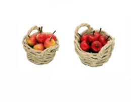 Cestino Con Mele 1 Pezzo decorazione per presepe in vimini dimensioni 5 cm - DeMatteis.it