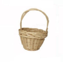 Cesto Vimini Miniatura con manico per dolci e decorazioni, dimensioni 3x6,5 cm in vimini naturale - DeMatteis.it