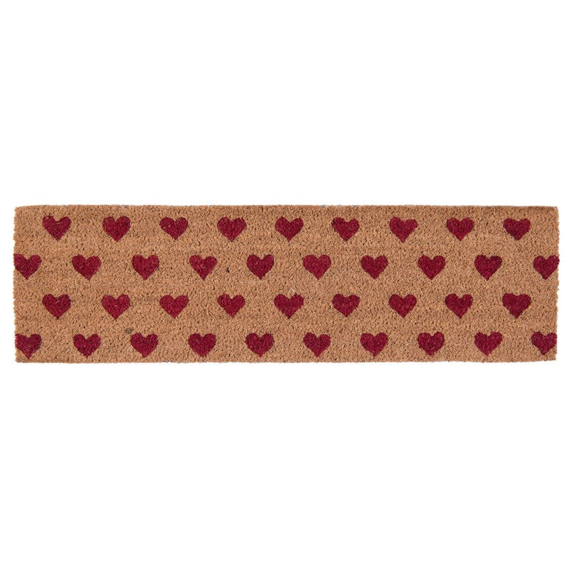 Zerbino Cocco 75X22X2 Cm Cuori Rossi