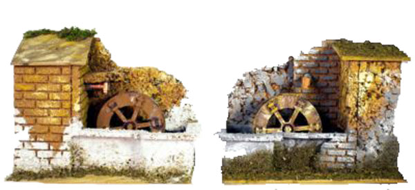 Mulino Ad Acqua Presepe ambientazione per presepe tradizionale italiano Rossi Rosa - DeMatteis.it