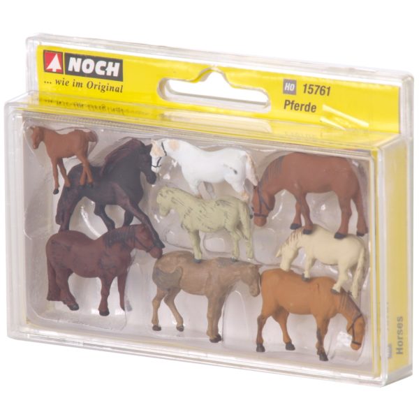 Cavalli Set 9 Noch modellini in miniatura per diorami e plastici scala HO - DeMatteis.it