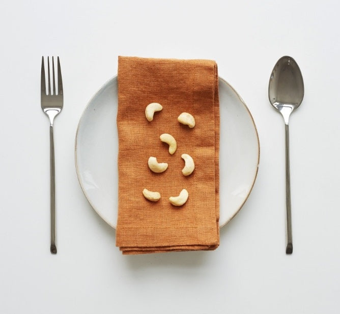 Set 2 Tovaglioli 40X40 Cm Marrone Lino