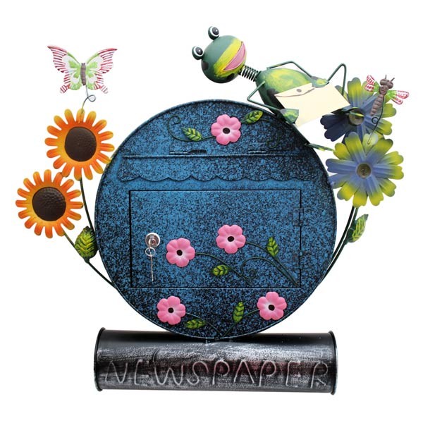 Cassetta Lettere Metallo Rana E Fiori