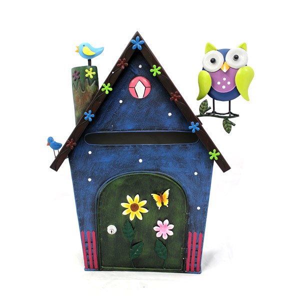 Cassetta Lettere Metallo Gufo E Uccellino