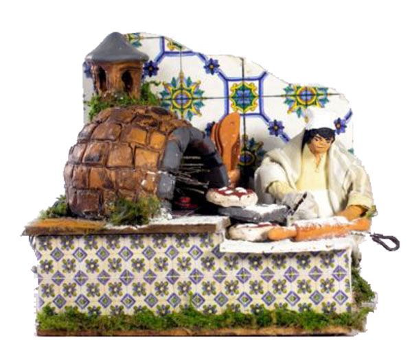 Personaggio Presepe Pizzaiolo In Movimento Led