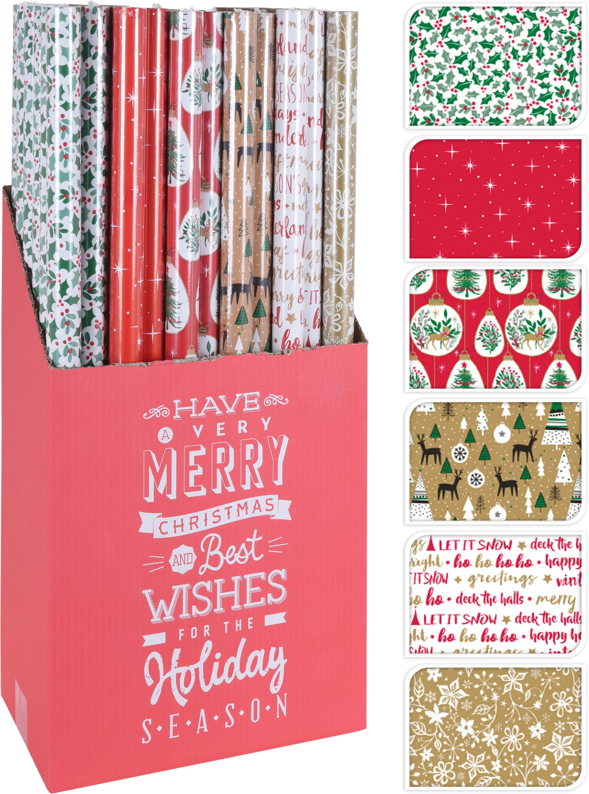 Carta Regalo 70x200 cm decoro Natale per confezionamento regali natalizi formato rotolo - DeMatteis.it