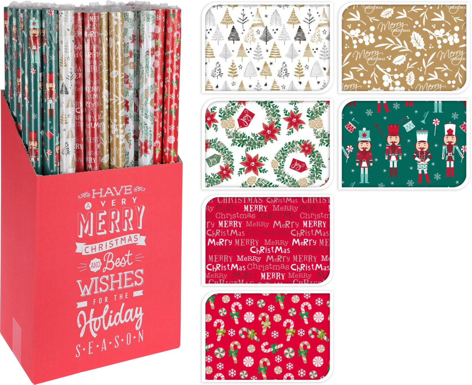 Rotolo carta regalo natalizia 70 x 200 cm per confezionamento regali e pacchi - DeMatteis.it
