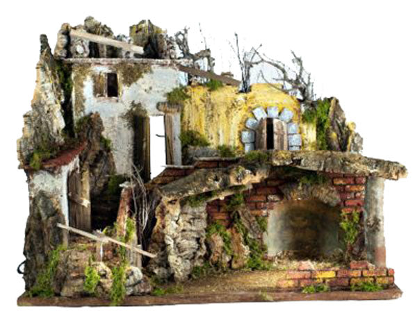 Presepe Napoletano Con Rustico artigianale per rappresentazione natalizia tradizionale - DeMatteis.it