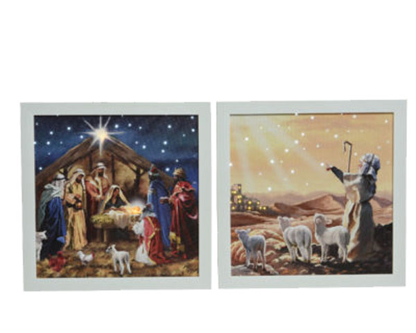 Quadro Presepe Di Natale addobbo decorativo natalizio per casa marca Kaemingk - DeMatteis.it