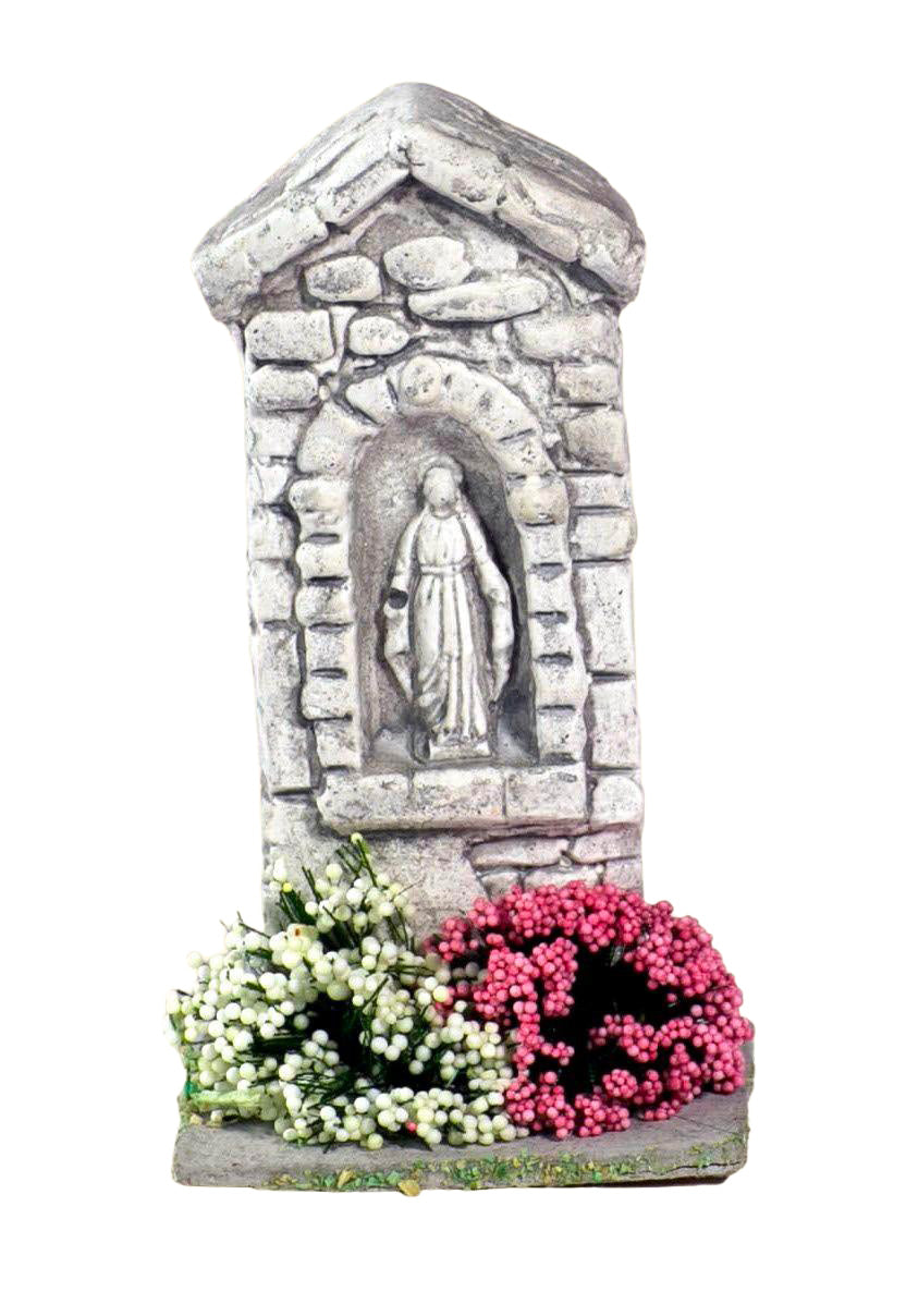 Cappelletta di Maria in gesso per presepe 5x5x10 cm decorazione natalizia artigianale - DeMatteis.it