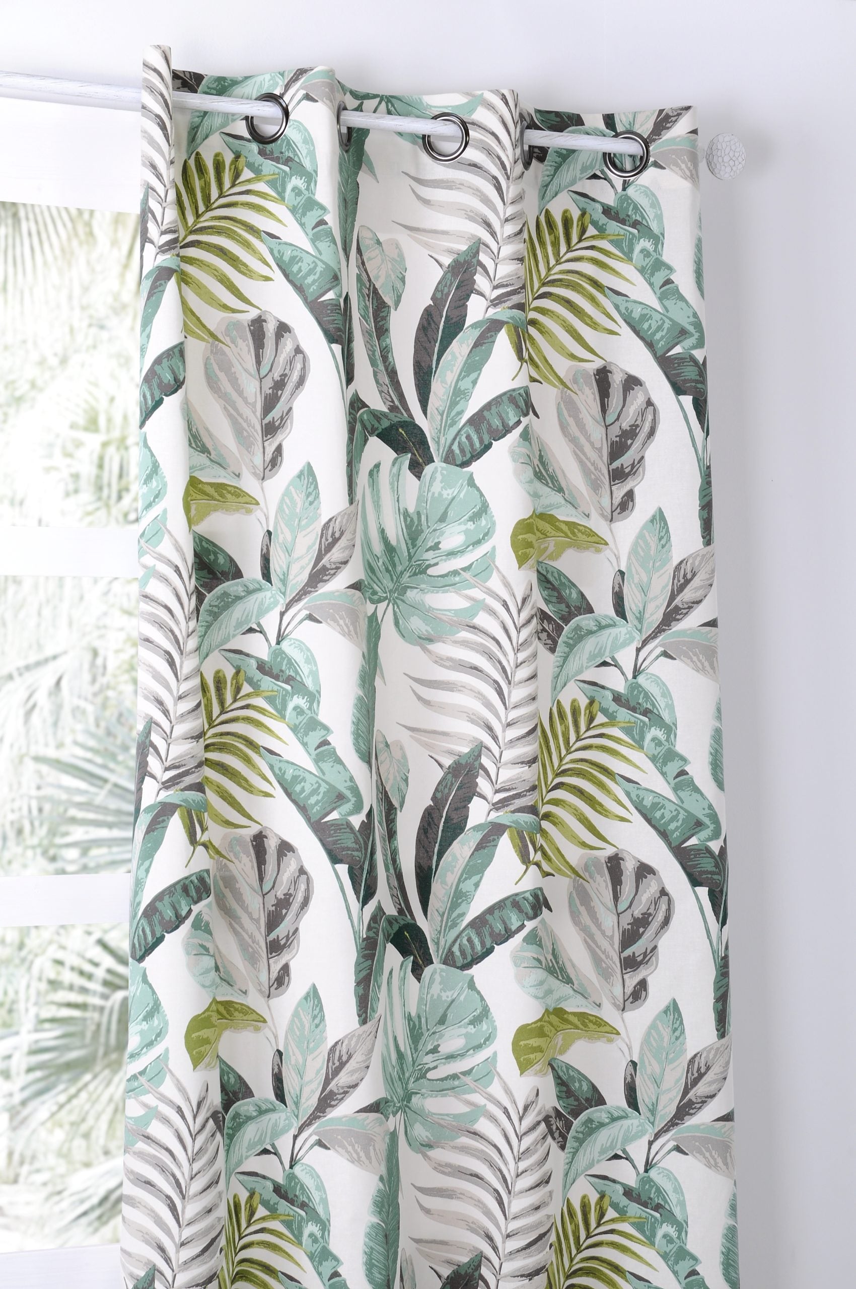 Tenda Verde Con Fiori Calathea 135X250 Cm
