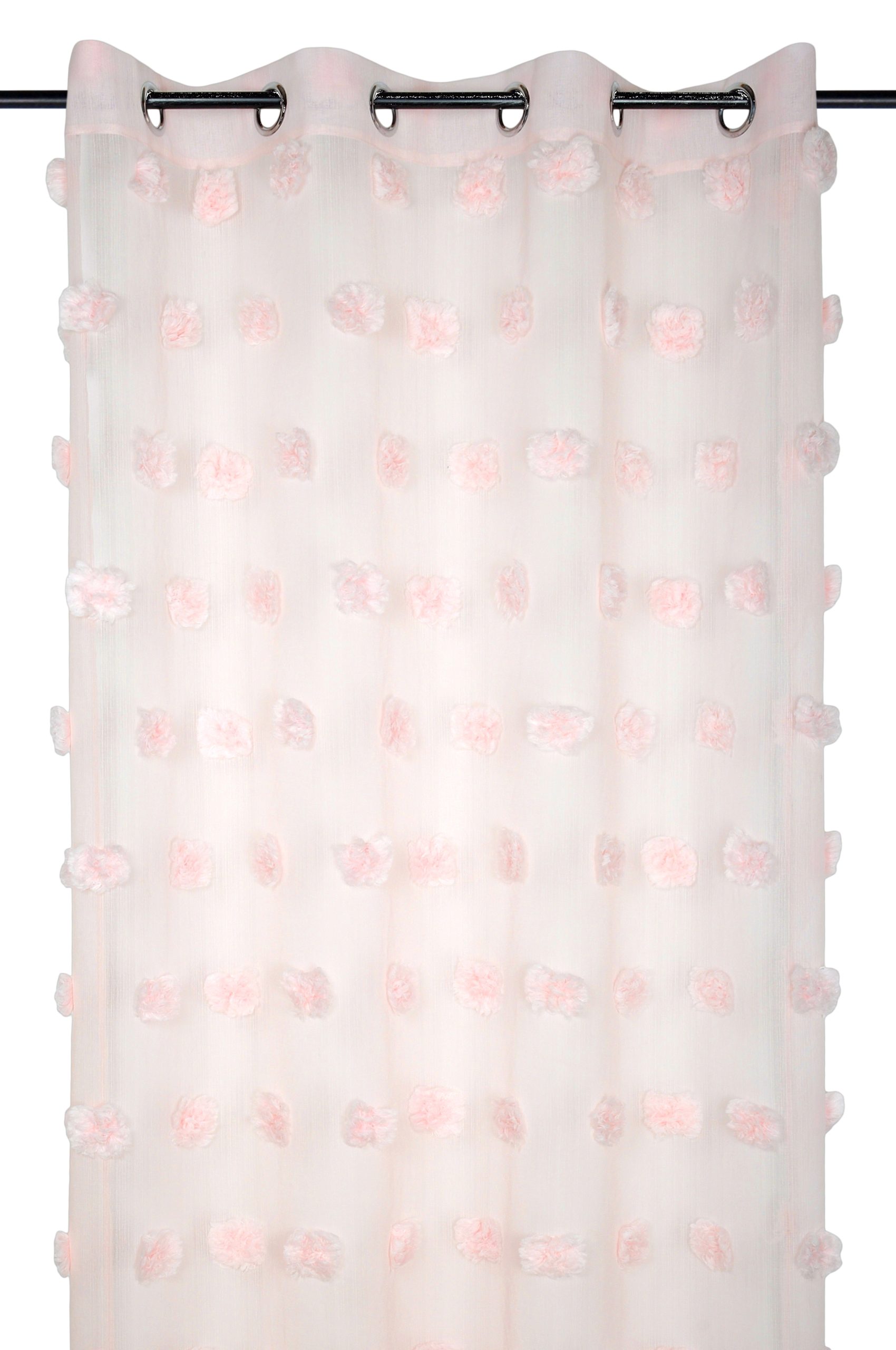 Tenda Con Pon Pon Rosa 140X260 Cm