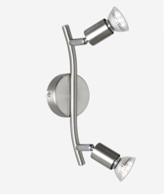 Spot 2 Luci Laon Acciaio Orientabile