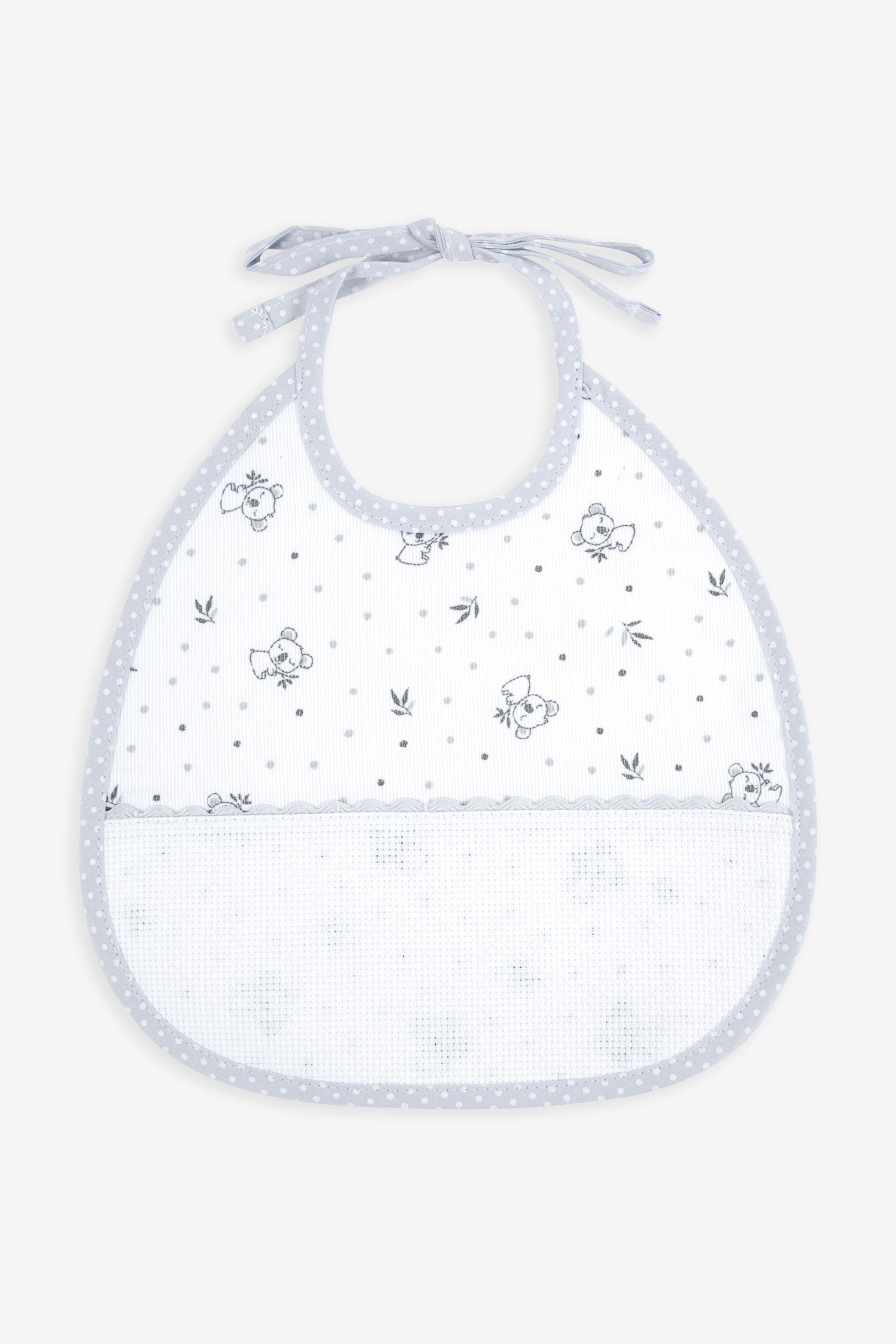 Bavaglino Dmc 3 Mesi Koala: Bavaglino in cotone morbido e assorbente con simpatico motivo a koala, ideale per bambini dai 3 mesi di età. | Dematteis.it