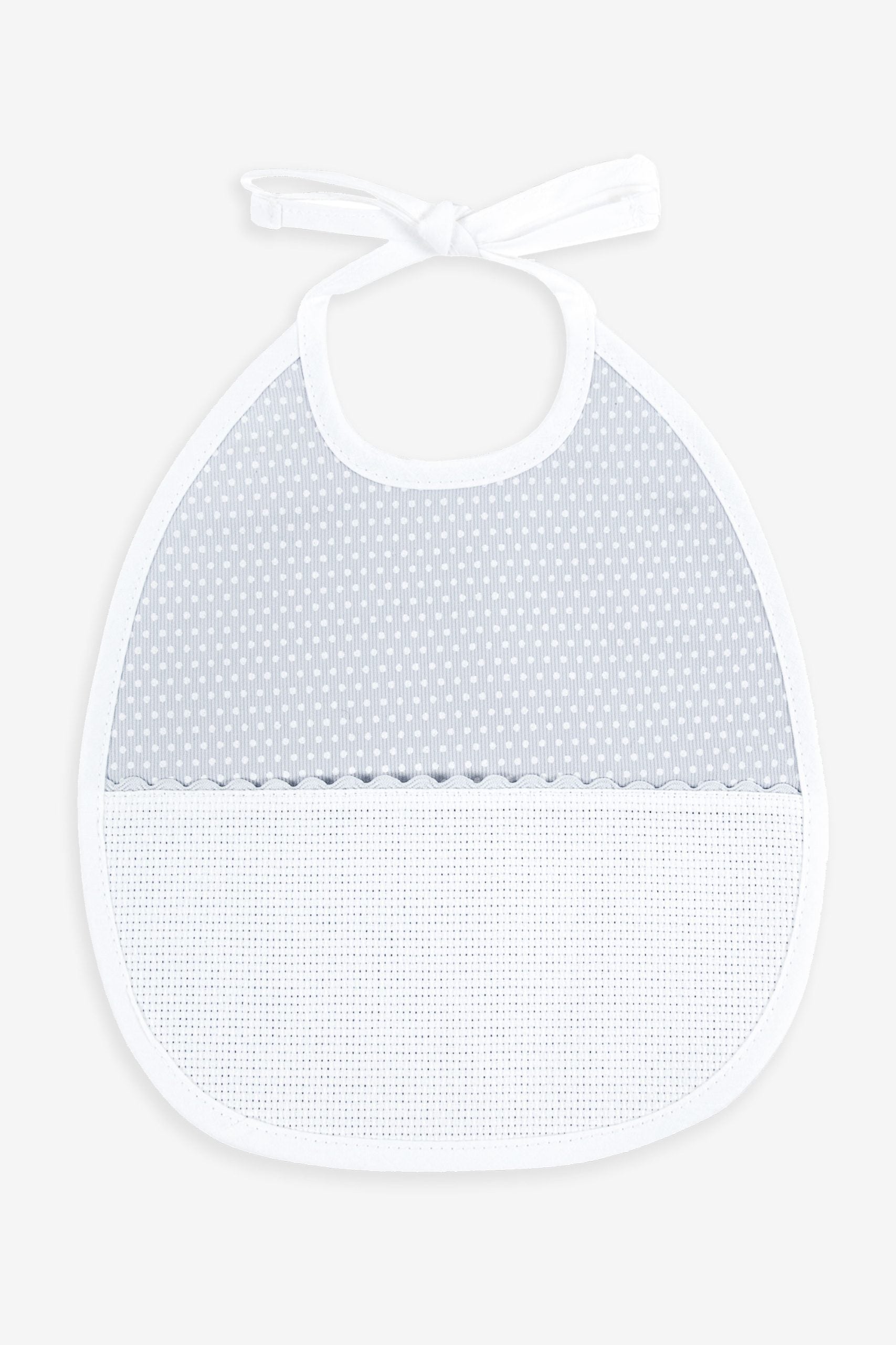 Bavaglino Dmc 6 Mesi Da Ricamare: Bavaglino in cotone bianco con motivi da ricamare, ideale per bambini di 6 mesi. | Dematteis.it