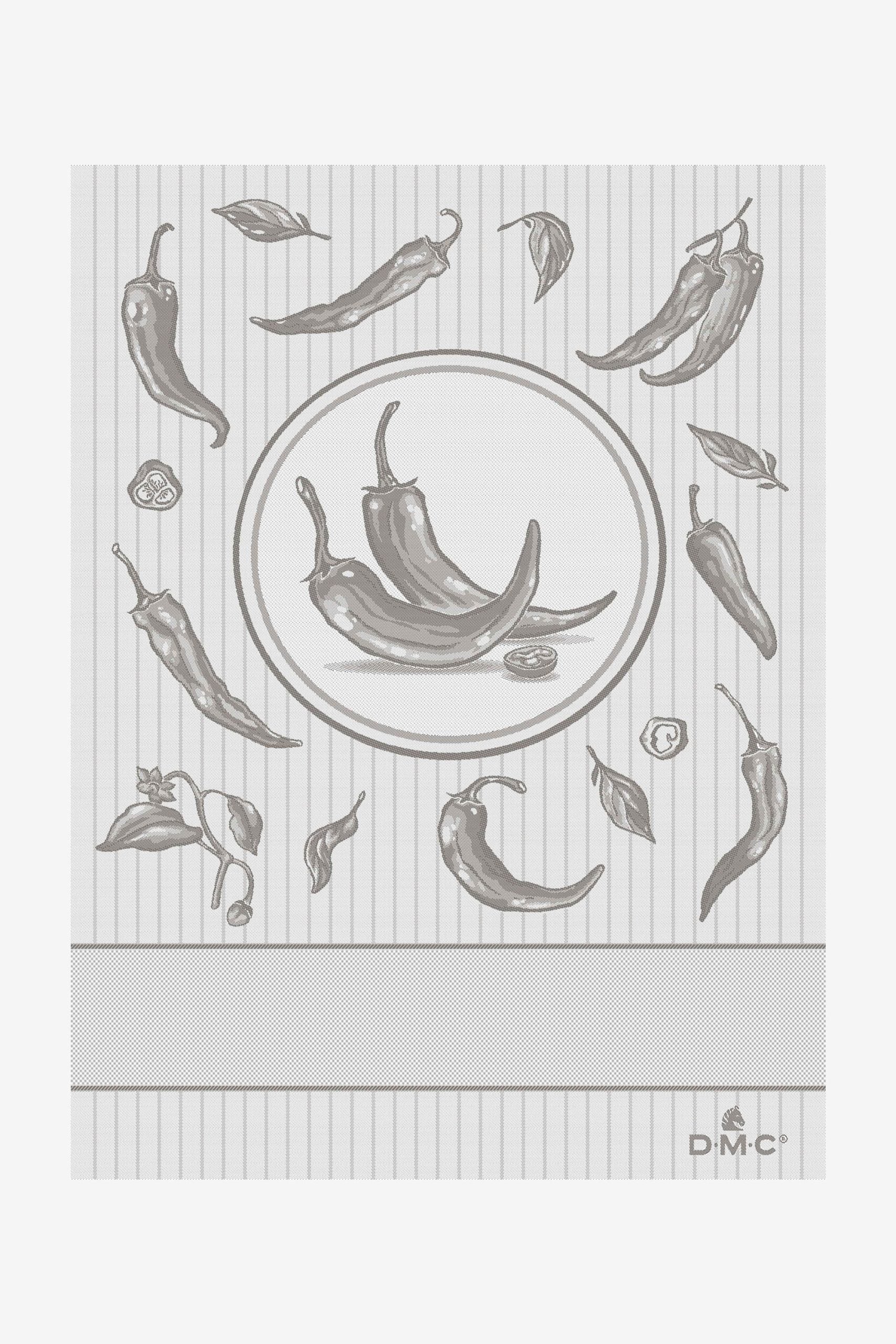 Asciugapiatti Dmc Peperoncino: Strumento da cucina in acciaio inossidabile con motivo a peperoncini per asciugare e riporre in modo ordinato piatti, bicchieri e posate. | Dematteis.it