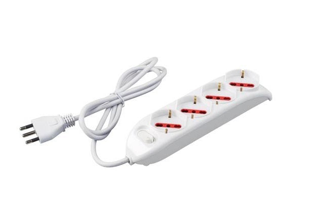 Multipresa 4 Posti 10/16A Bianco