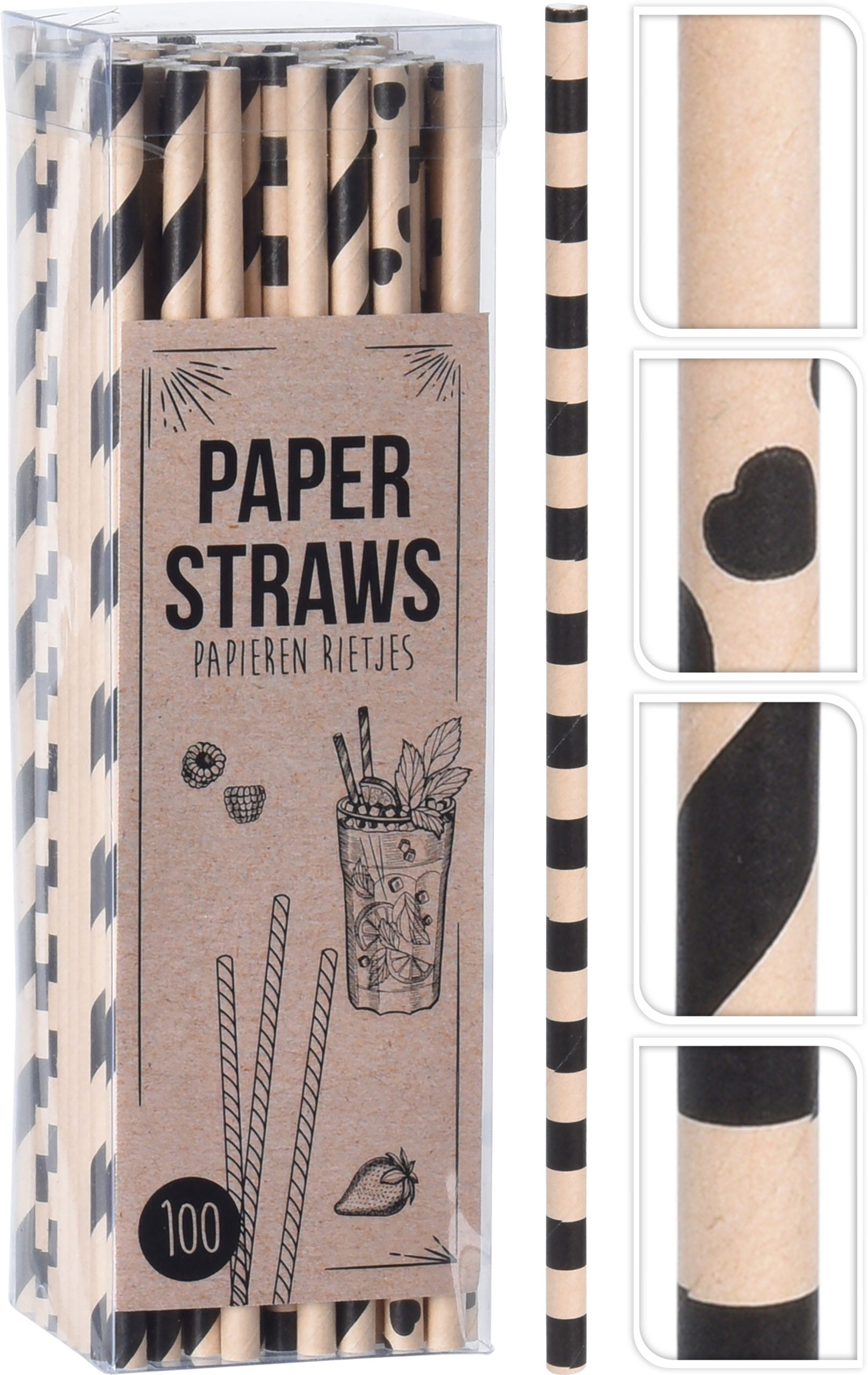 Confezione 100 Cannucce Carta 19 Cm