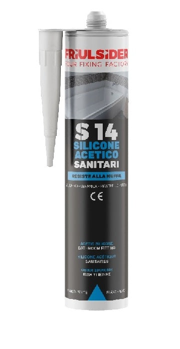 Silicone Acetico Sanitari Bianco Trulsider S14 da 280 ml per sigillatura bagni e cucine - DeMatteis.it