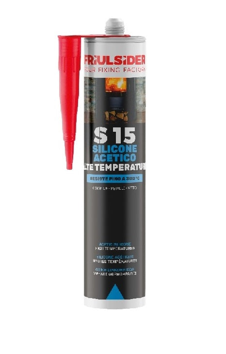 Silicone Acetico Alte Temperature S15 sigillante per superfici non porose resistente al calore in cartuccia - DeMatteis.it
