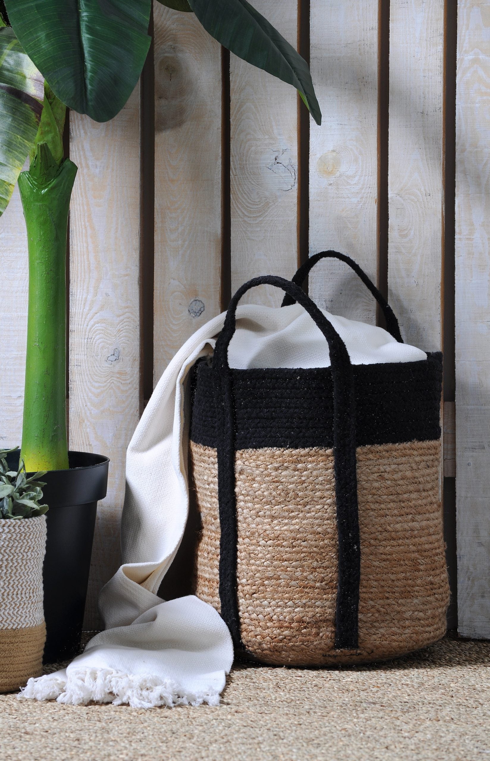 Portavaso Juta Nero 30X30X35 Cm