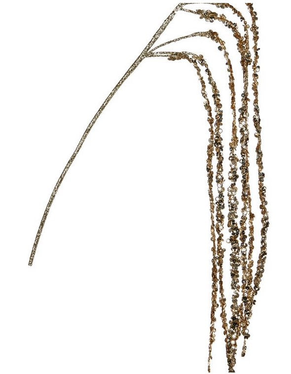 Amaranto Su Stelo Oro Con Glitter 105 cm per decorazione floreale artificiale con finitura dorata glitterata - DeMatteis.it