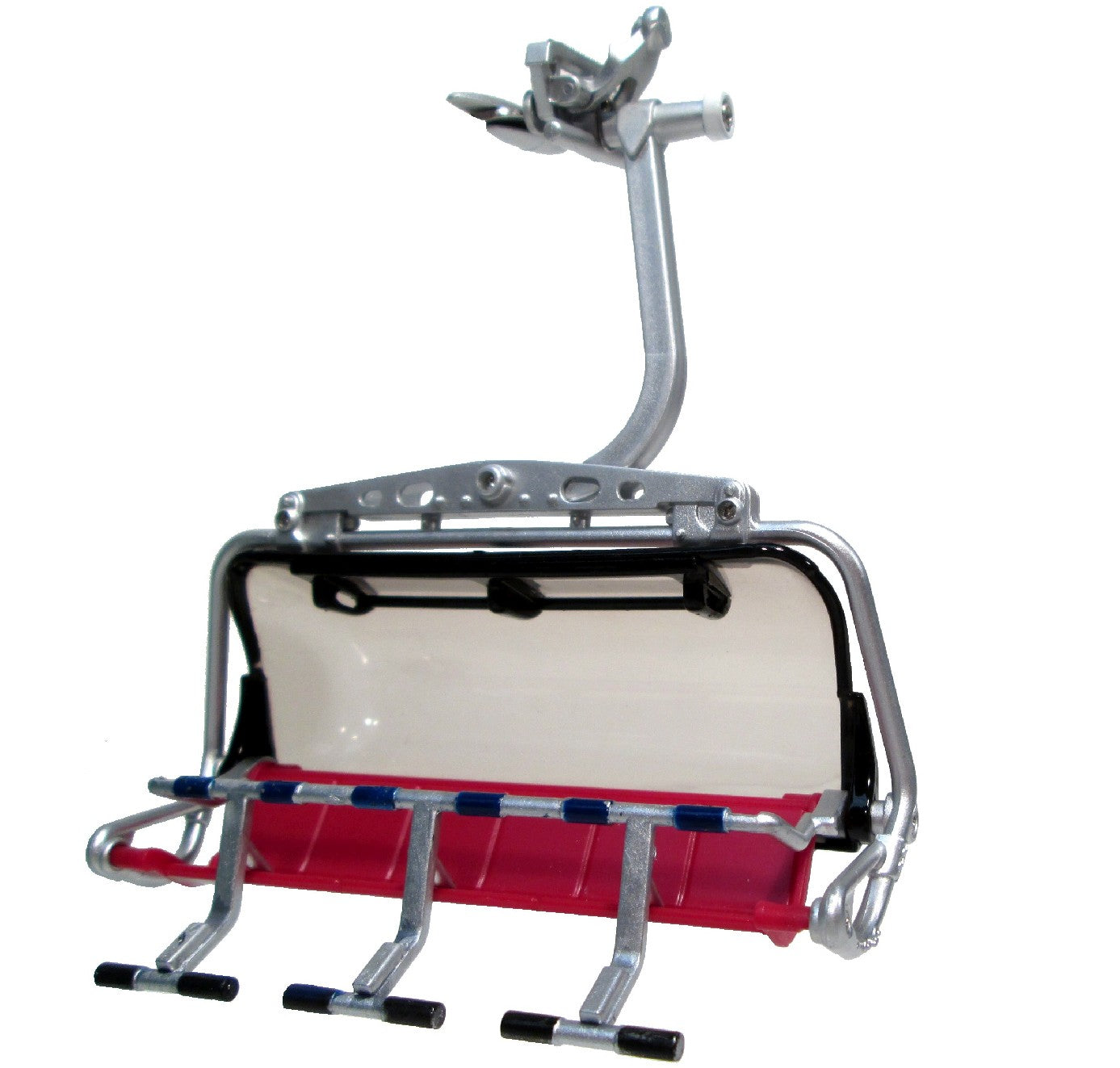 Seggiovia Jagerndorfer seggiola 6 posti in scala 1:32 con struttura metallica dettagliata, sedili colorati e poggiapiedi per villaggio invernale da collezione modellismo alpino. | Dematteis.it