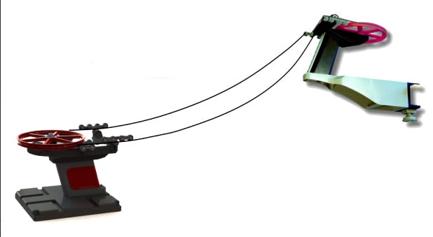 Seggiovia Jagerndorfer Rosso Silver Edition con stazione motorizzata rossa e stazione di arrivo, skilift in miniatura per villaggio invernale. | Dematteis.it