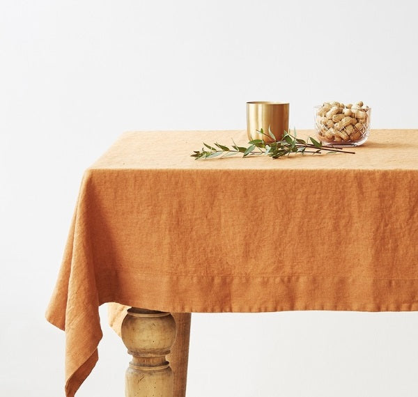 Tovaglia 140X140 Cm Marrone Lino