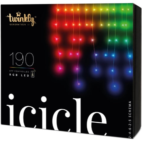 Twinkly Icicle 190 Led RGB catena luminosa smart controllabile con 190 luci LED multicolore - DeMatteis.it