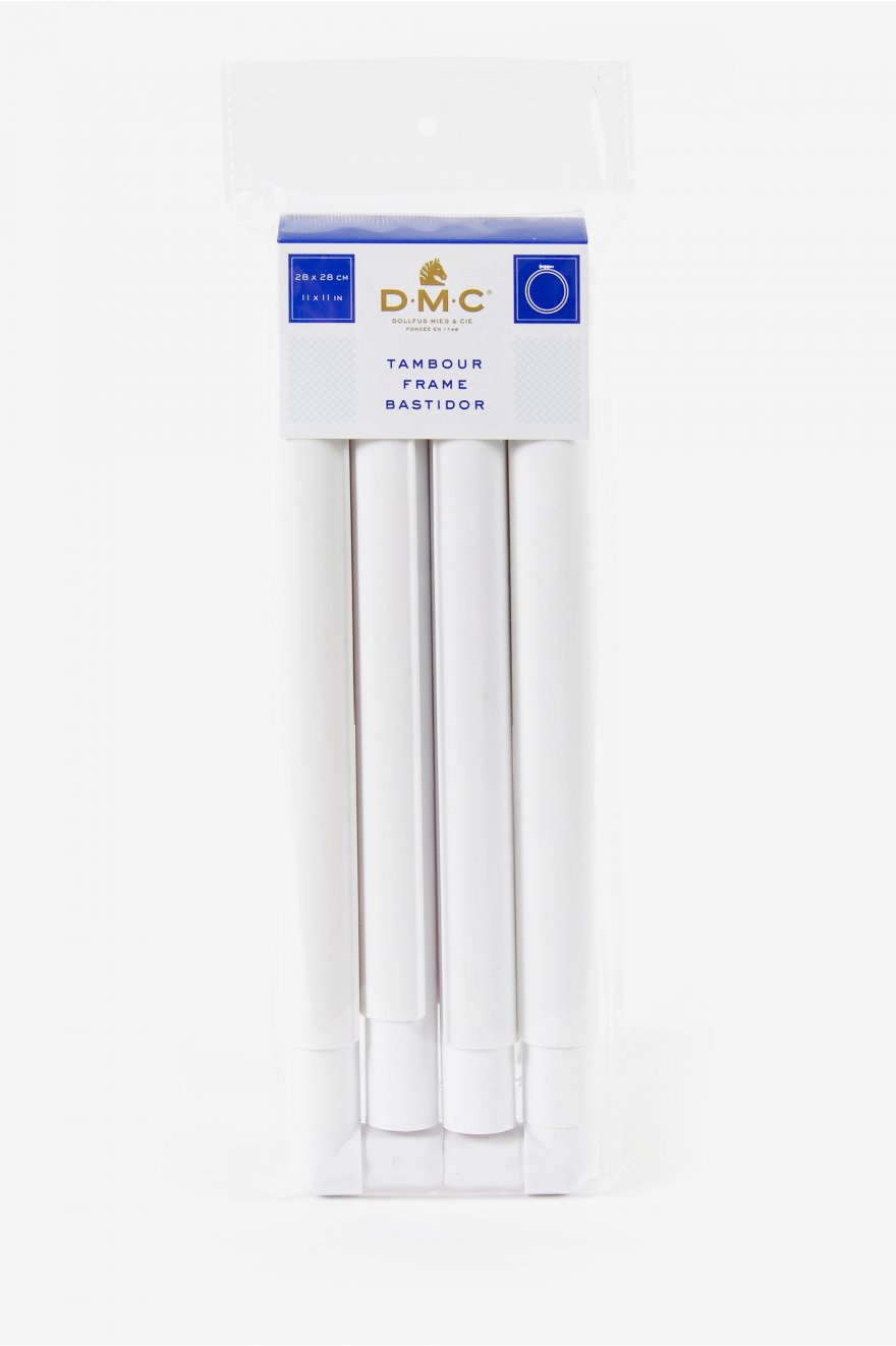Telaio Dmc Quadrato Bianco Per Punch Needle 28X28: Telaio quadrato in tessuto bianco adatto per la tecnica di ricamo a punch needle, dalle dimensioni 28 centimetri per lato. | Dematteis.it