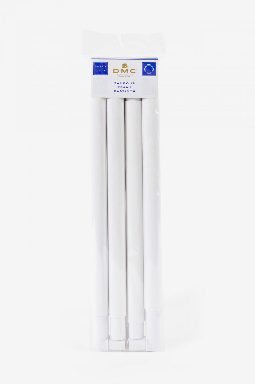 Telaio Dmc Quadrato Bianco Per Punch Needle 43X43: Telaio quadrato bianco in tessuto resistente, ideale per la tecnica di ricamo a punch needle. | Dematteis.it