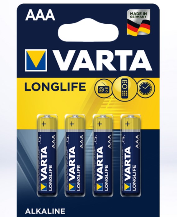Batteria Ministilo Longlife Aaa 4 Pezzi Varta