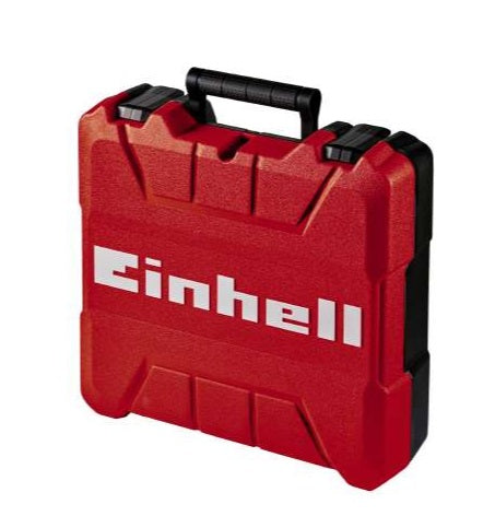 La resistente valigetta E-Box S35/33 di Einhell con caratteristico colore rosso, impugnatura ergonomica e struttura robusta, ideale per organizzare e trasportare attrezzi fino a 12 kg di peso. | Dematteis.it