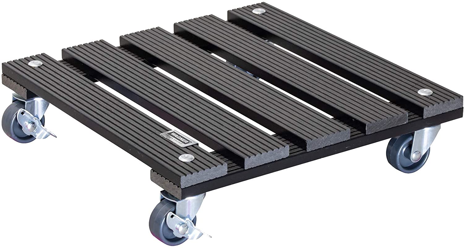 Carrello Per Piante Legno Plastica Composito Antracite 29X29 Cm 80 Kg