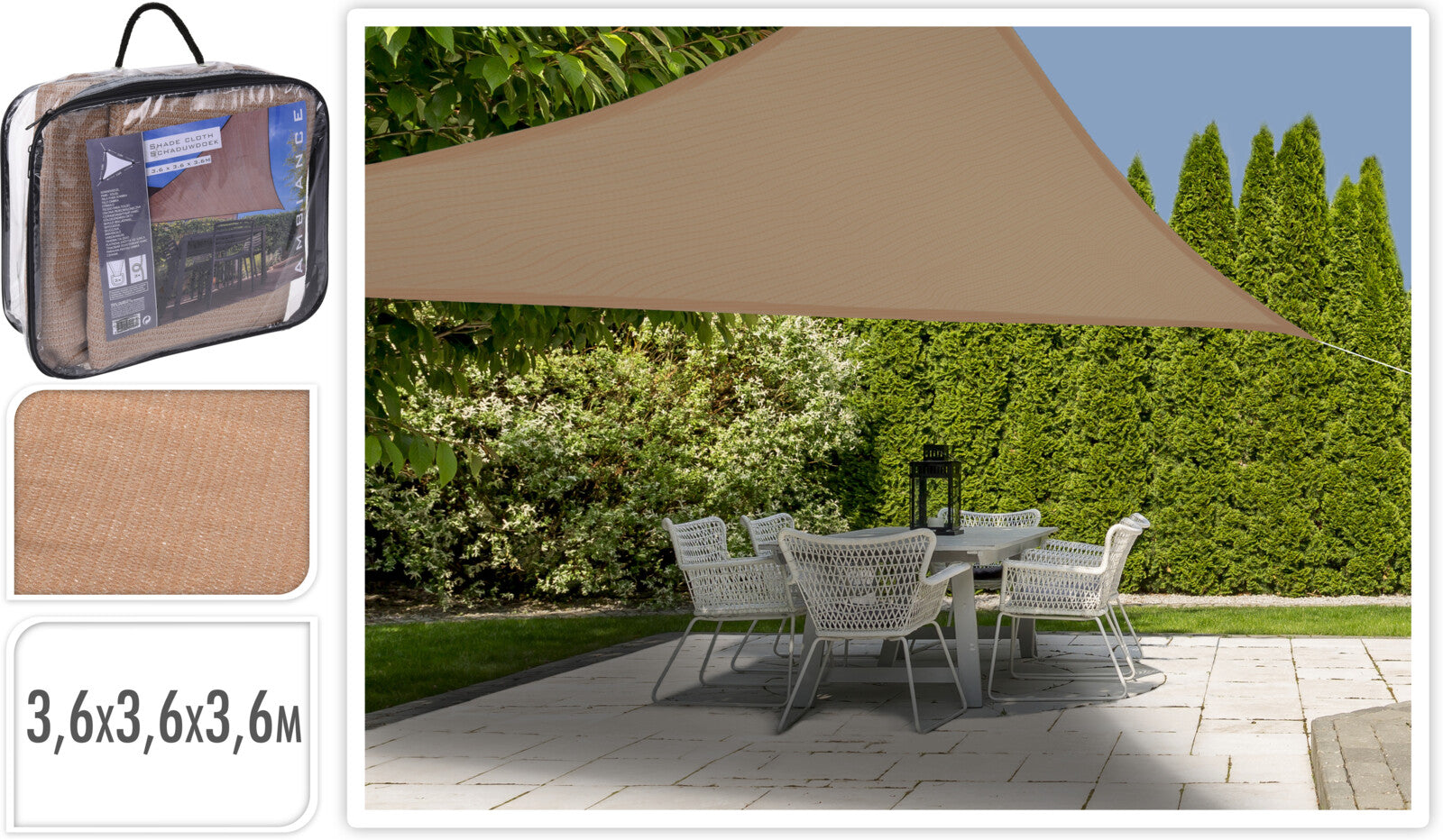 Telo Per Ombra 3,6X3,6X3,6 Mt